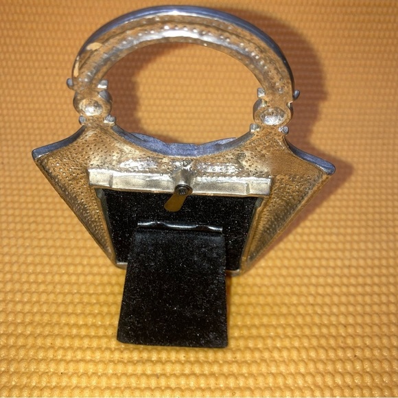 Pink Enamel Rhinestone Embellished Purse Bow Heart Mini Picture Frame - Picture 4 of 6